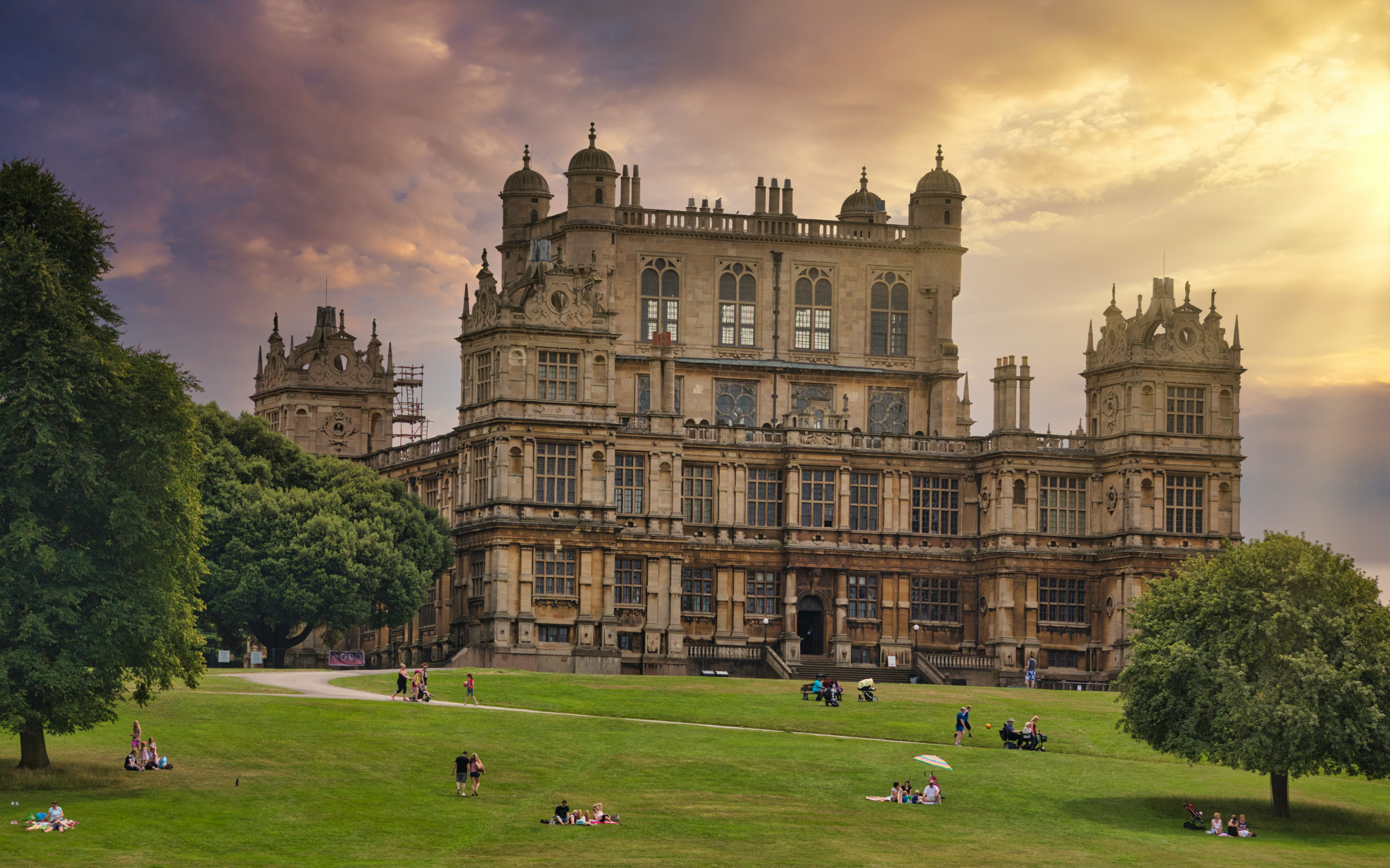 Elizabethan Wollaton Hall in Nottingham with surrounding parkland